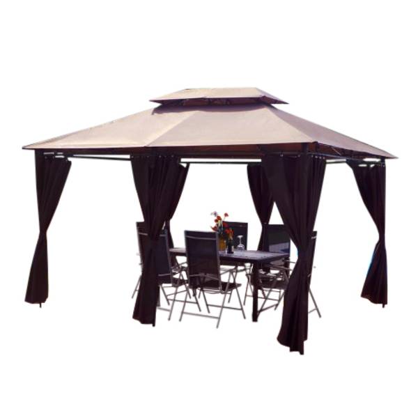 LED Solar Paviljong Minzo 3x4m - Brun