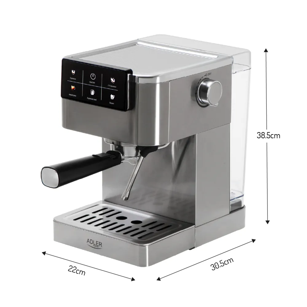 Espressomaskin 20 bar med PID og melkeskummer – Adler AD 4390