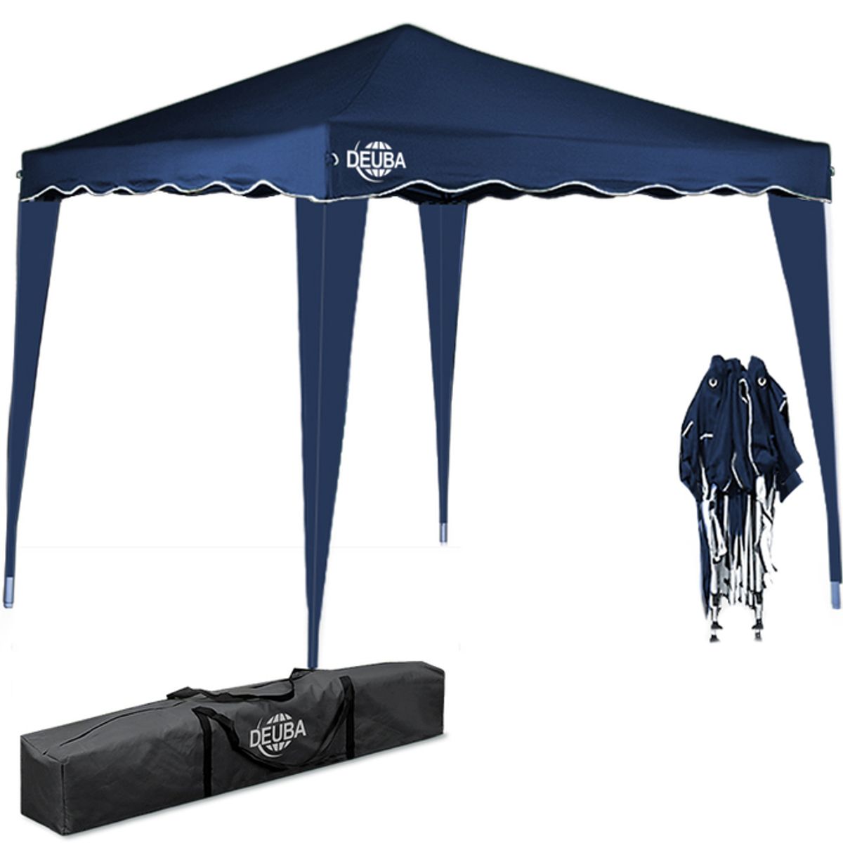 Pop-up paviljong 3x3 m med sidevegger - blå