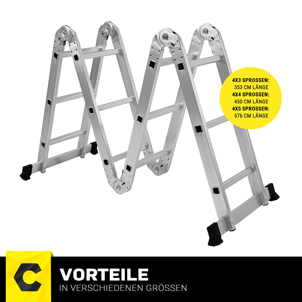 Multifunksjonsstige 6 i 1 3,5 m aluminium