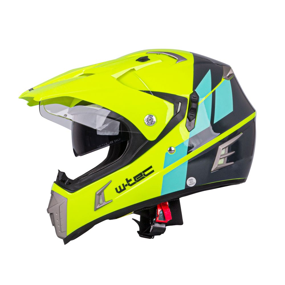W-TEC Dualsport MC-hjelm Gul/Blå – Sikker og komfortabel
