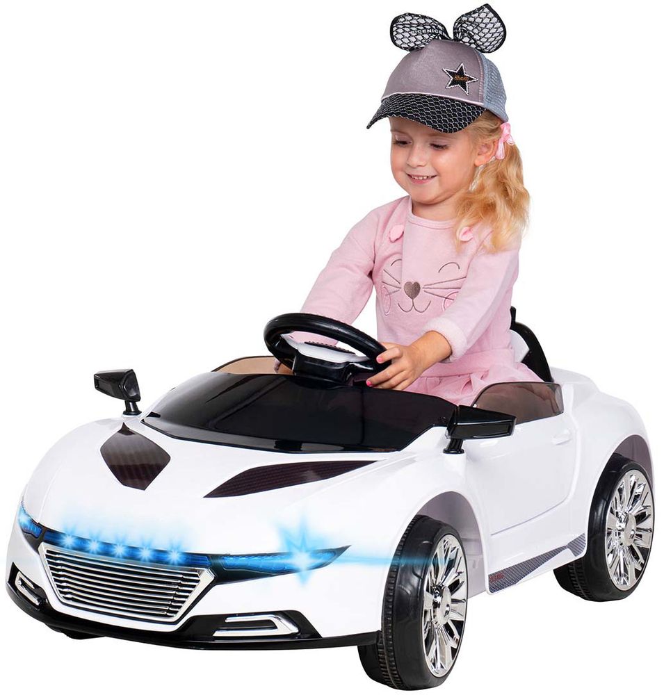 Barnebil elektrisk Spyder - hvit/rød/sort