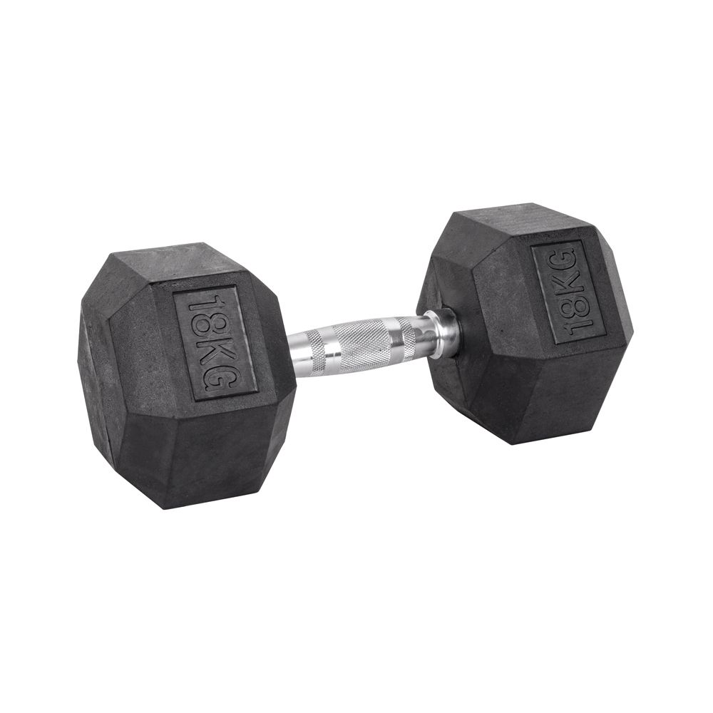 Manual i stål med gummibelegg (2–40 kg) inSPORTline Hexsteel