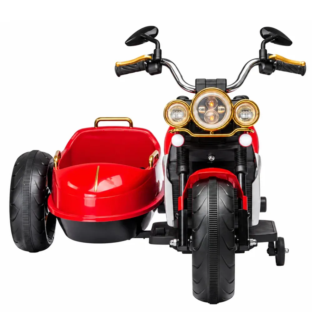 BJDL1588 Elektrisk motorsykkel med sidevogn for barn – 12V, 55W