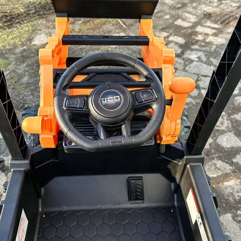 Elektrisk JCB-traktor for barn med frontlaster – 12V 70W – Gul