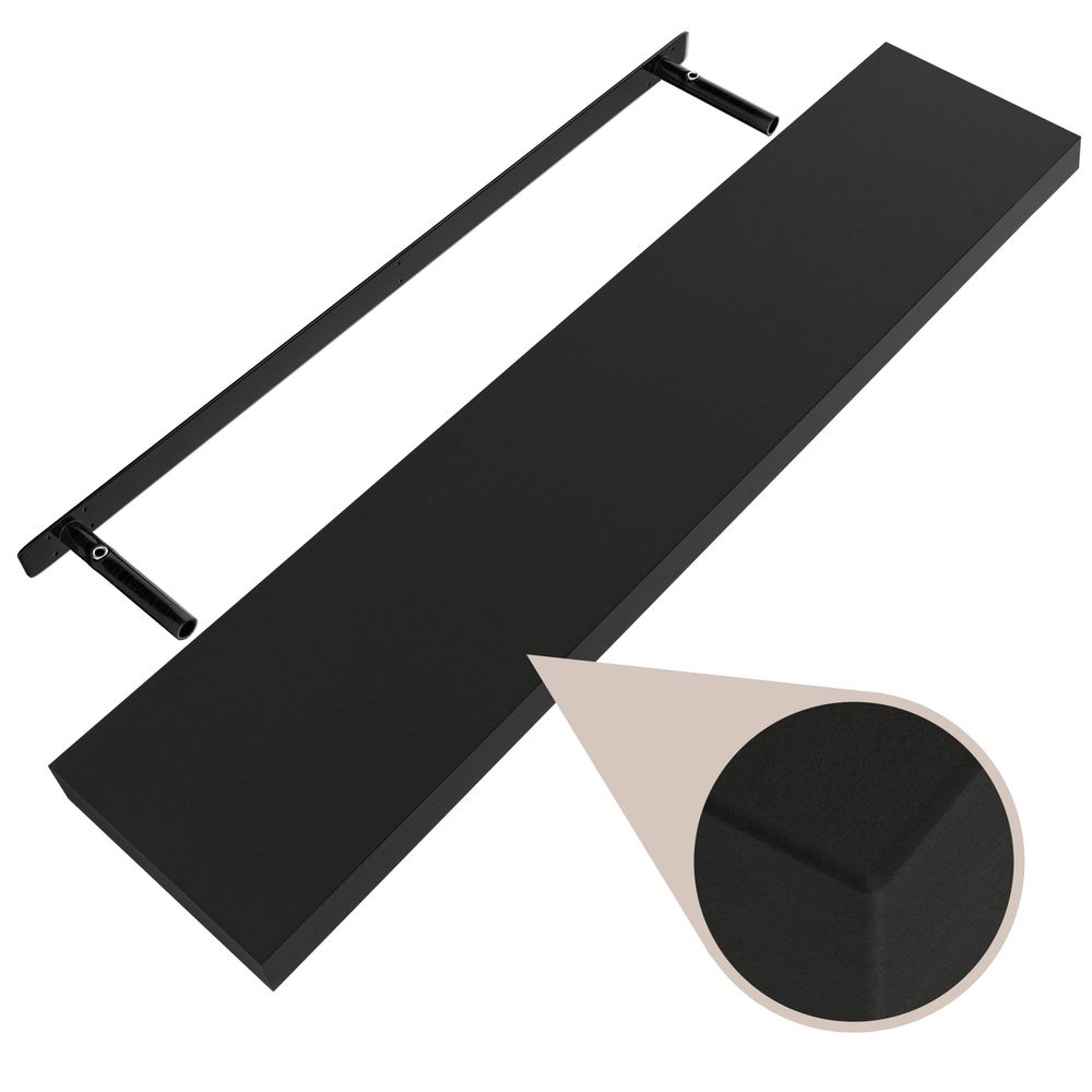 B-Vare - Vegghylle flytende 110 cm - svart