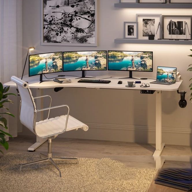Hovedbilde Elektrisk hev og senk skrivebord 160x75x73-118cm - hvit