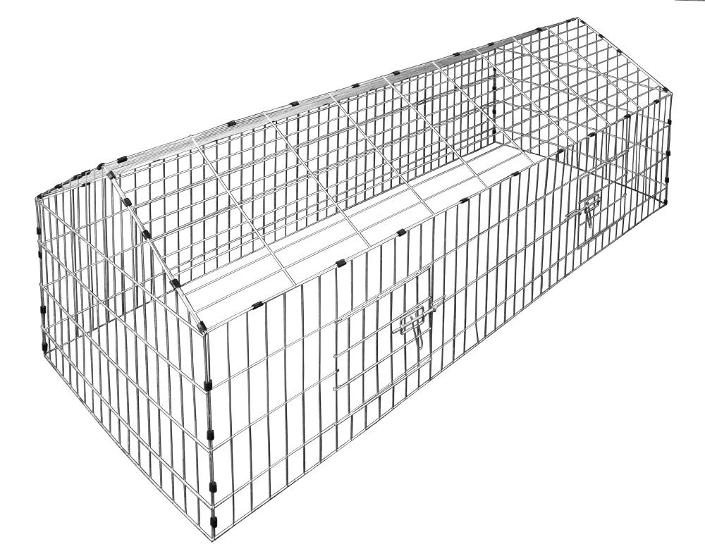 Kaninbur i galvanisert stål - 180 x 75 x 75 cm