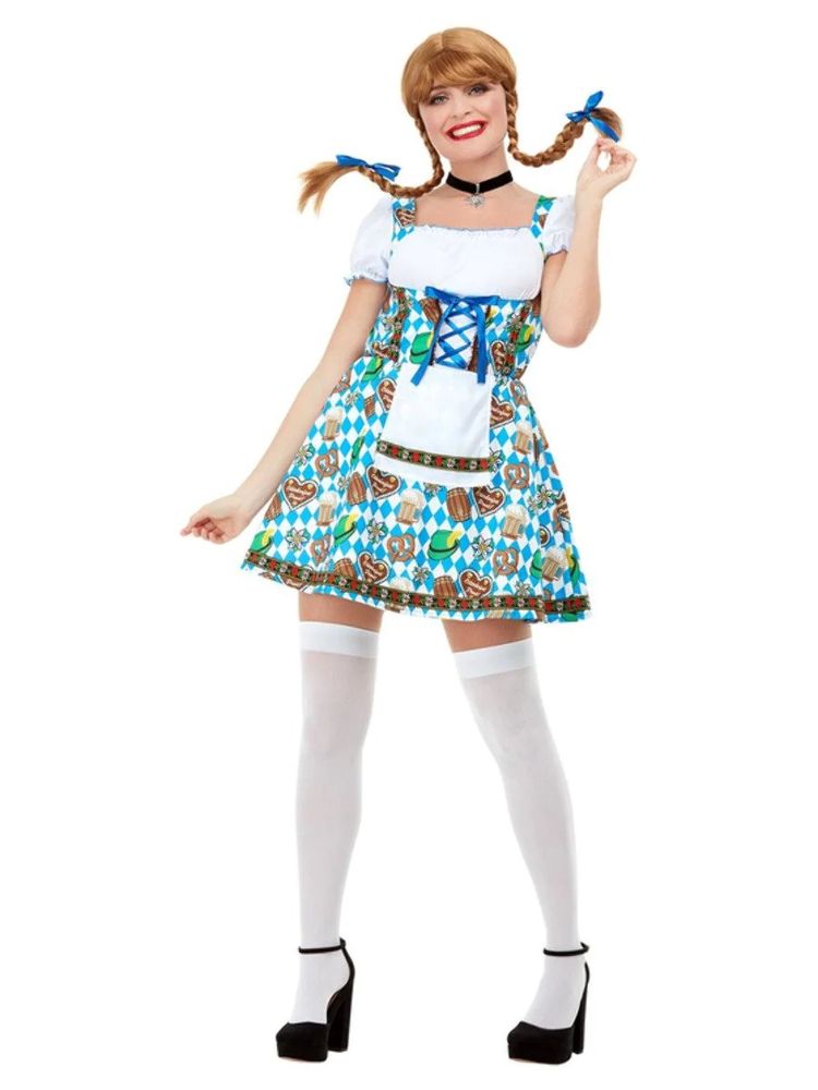 Oktoberfest Beer Maiden kostymet - blå