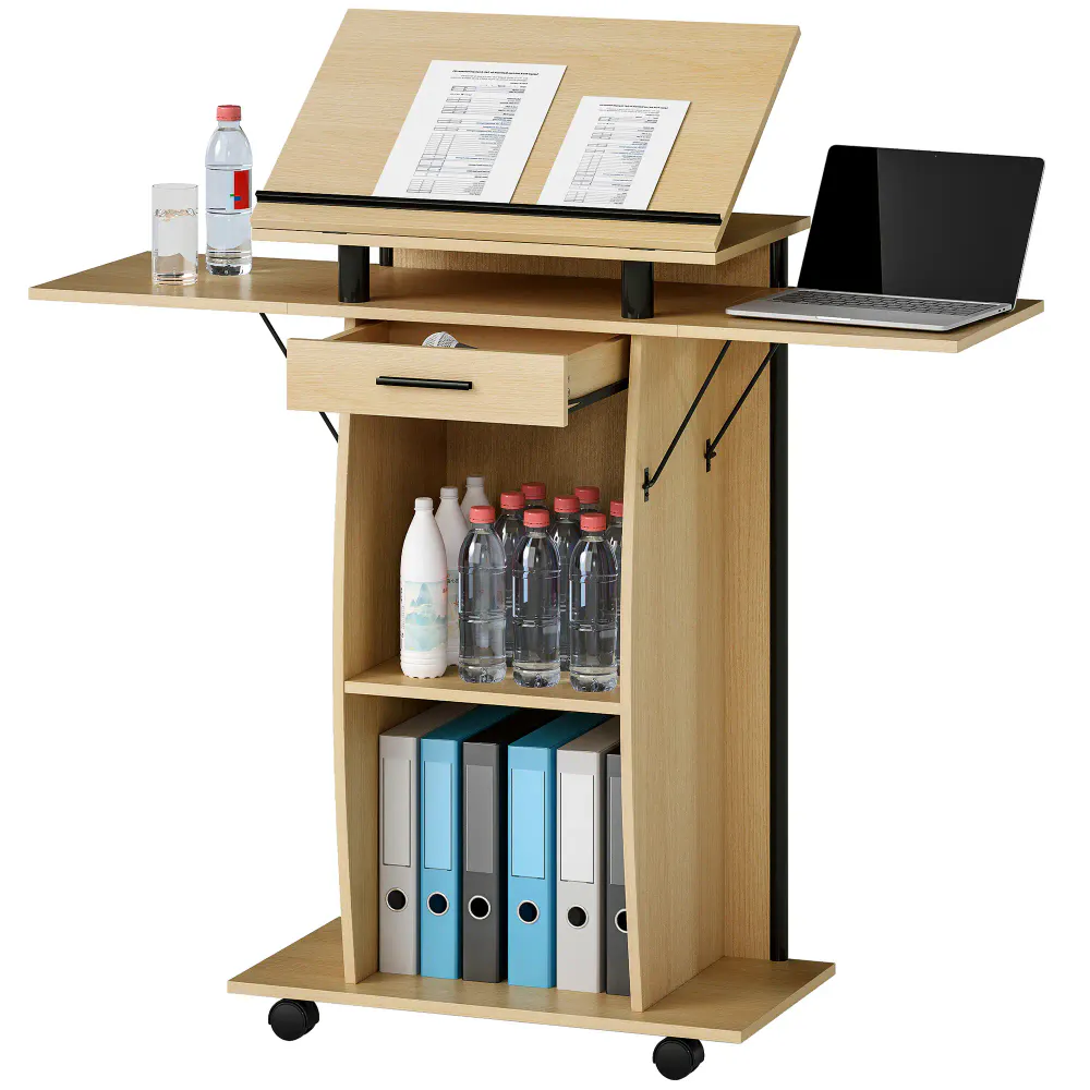 Mobilt podium / talerstol med justerbar bordplate