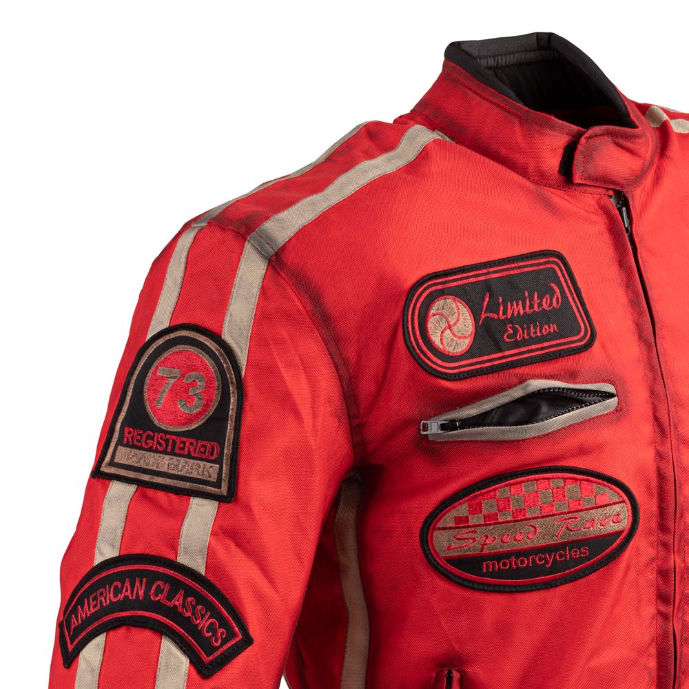 W-TEC Patriot Red Tekstil MC-jakke Herre