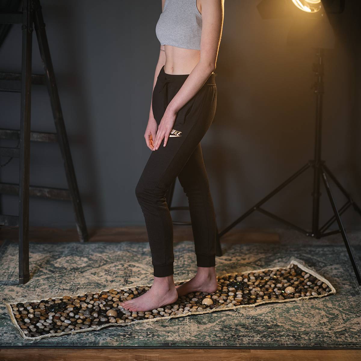 Gåmatte fotmassasje stein - 148 x 40 cm