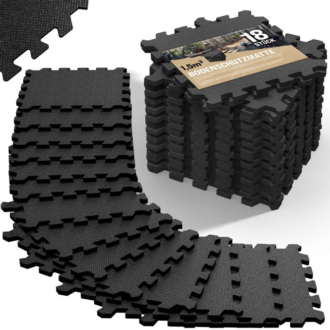 Hovedbilde Treningsmatte/gulvmatte 18 stk 175x88x1cm - sort