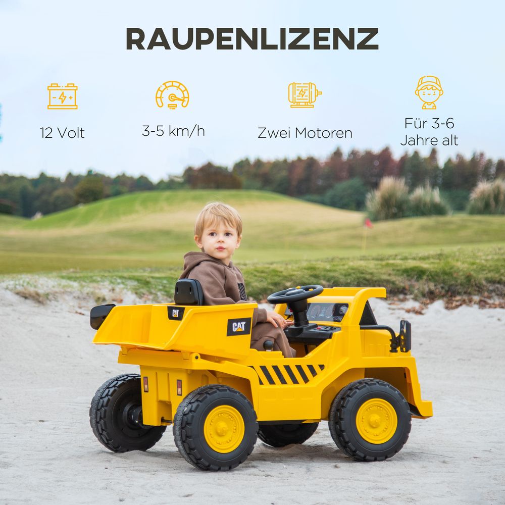 Caterpillar - Elektrisk dumper for barn 3-6 år - 12 v