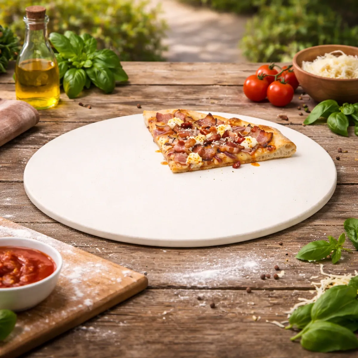 Pizzastein 40,5 cm - sprø bunn på grillen