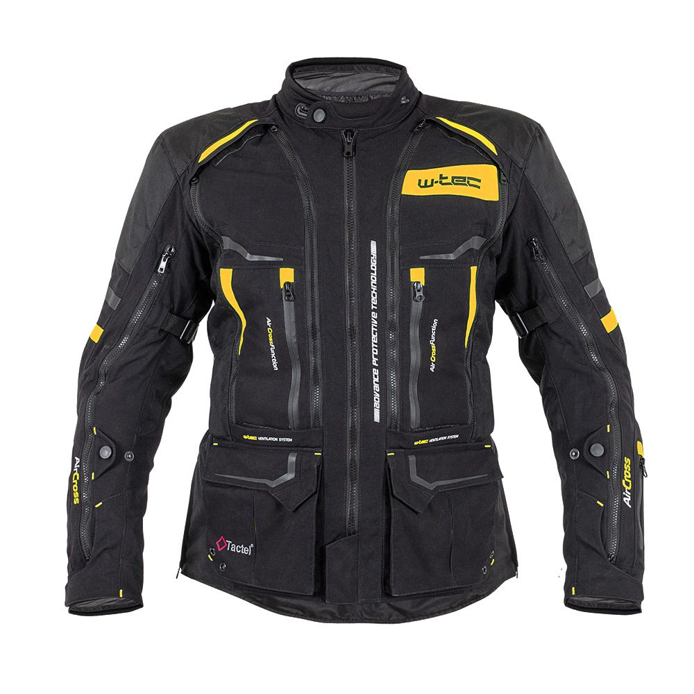 Motorsykkeljakke W-TEC Aircross - 3 lags - black/gold
