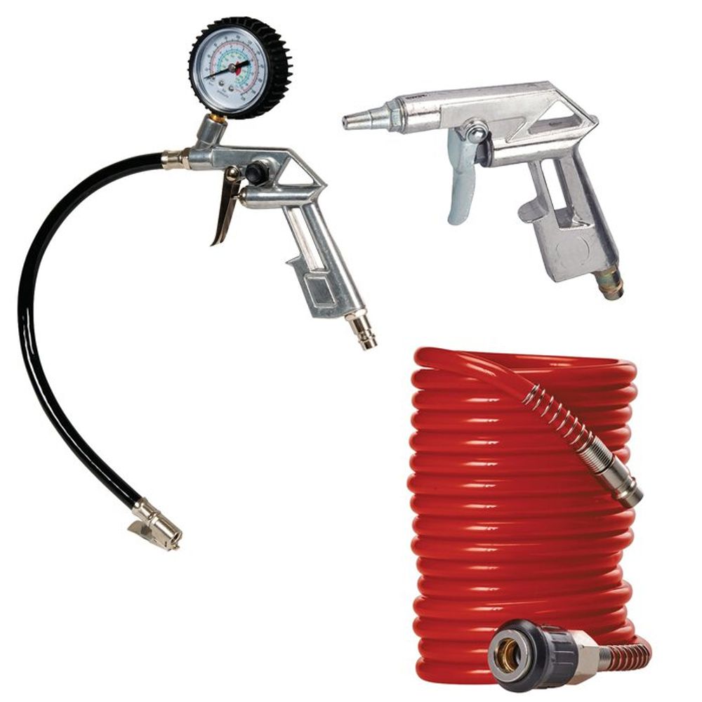Einhell Trykkluftsett 3 deler – 8 bar med 5 m slange