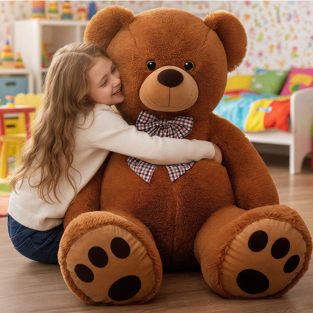 Stor teddybjørn bamse XXL 150 cm brun – MONZANA